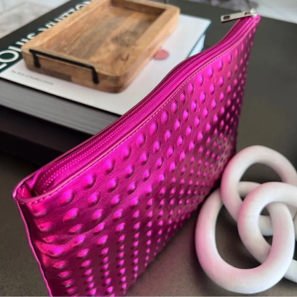 GEAR Vibrant Pink Textured 80’s Classic Dylan Clutch
